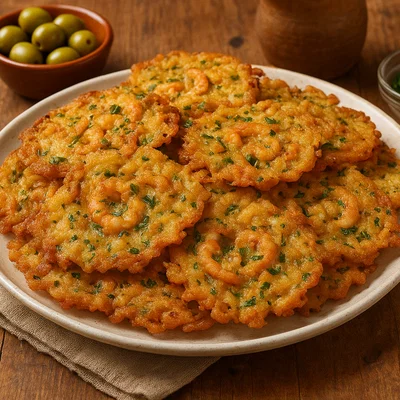 Tortillitas de camarones – knusprige Krebschen-Pfannkuchen