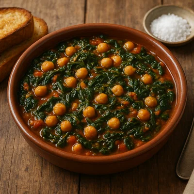 Espinacas con Garbanzos – Spanischer Spinat mit Kichererbsen