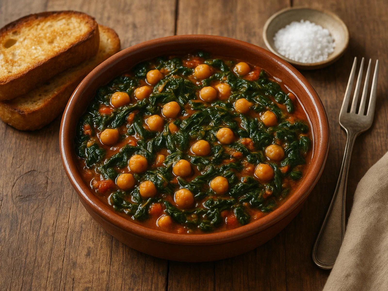 Espinacas con Garbanzos – Spanischer Spinat mit Kichererbsen