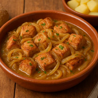 Atún encebollado – Thunfisch mit geschmorten Zwiebeln