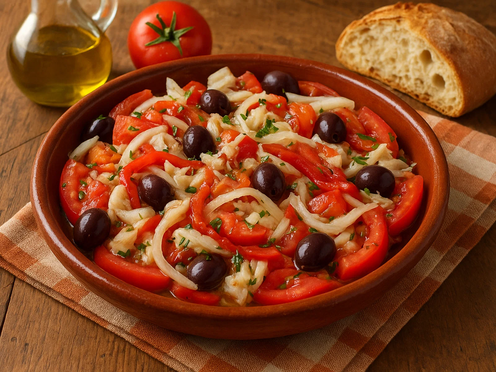 Esqueixada – katalanischer Stockfisch-Tomatensalat