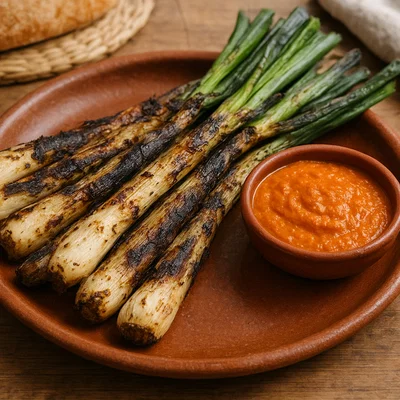 Calçots amb Romesco – katalanische Frühlingszwiebeln vom Grill