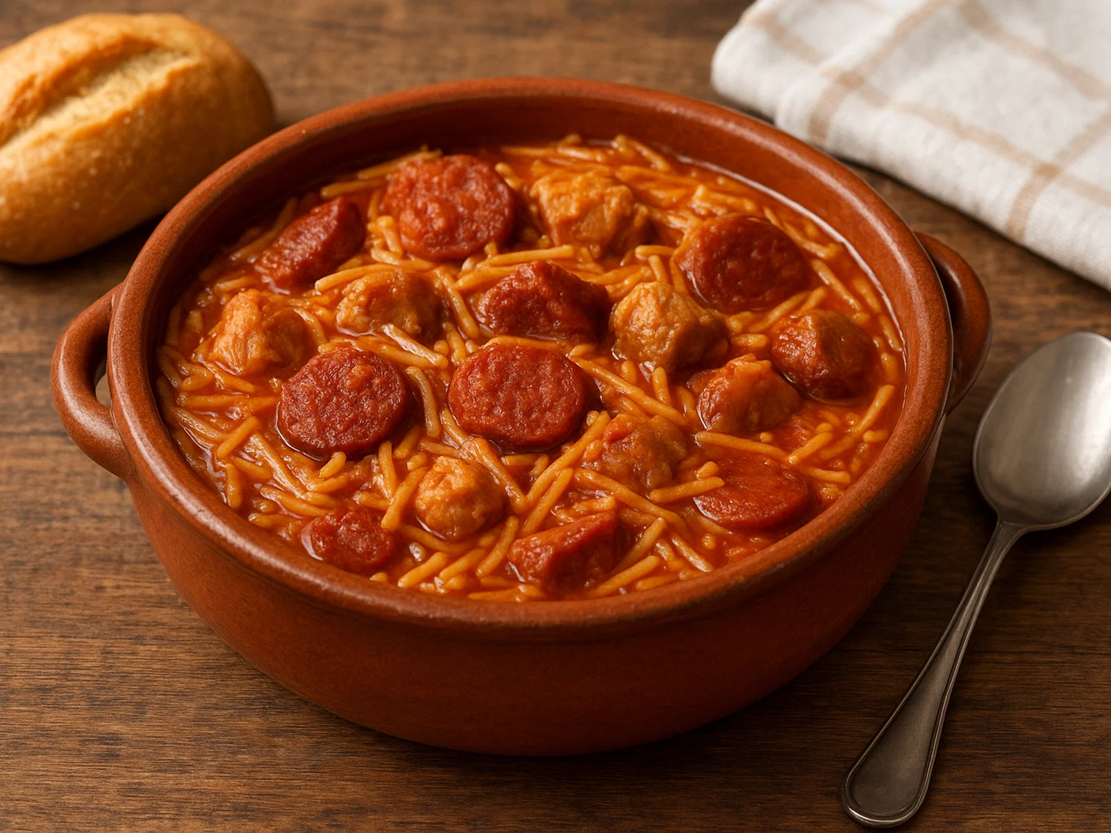 Fideos a la cazuela – Spanischer Nudeleintopf mit Wurst und Fleisch
