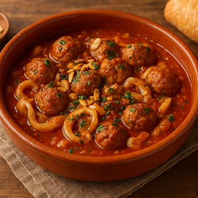 Mandonguilles amb sípia – Katalanische Fleischbällchen mit Tintenfisch