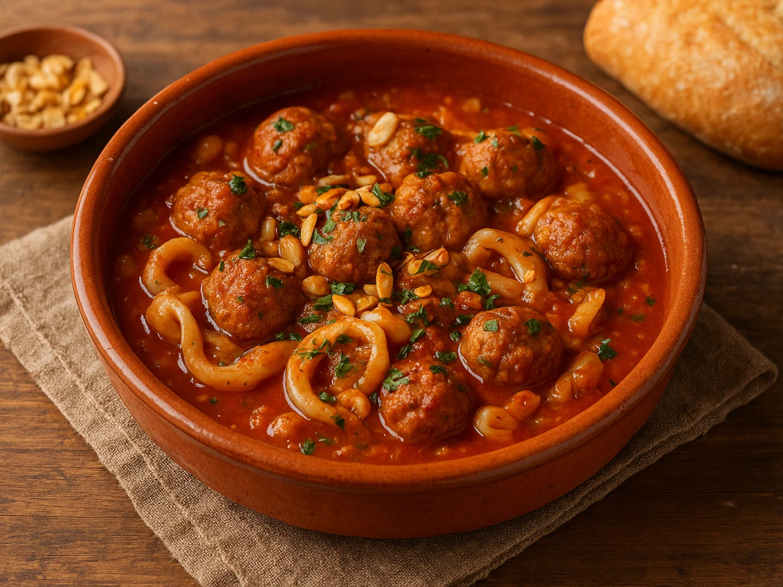 Mandonguilles amb sípia – Katalanische Fleischbällchen mit Tintenfisch