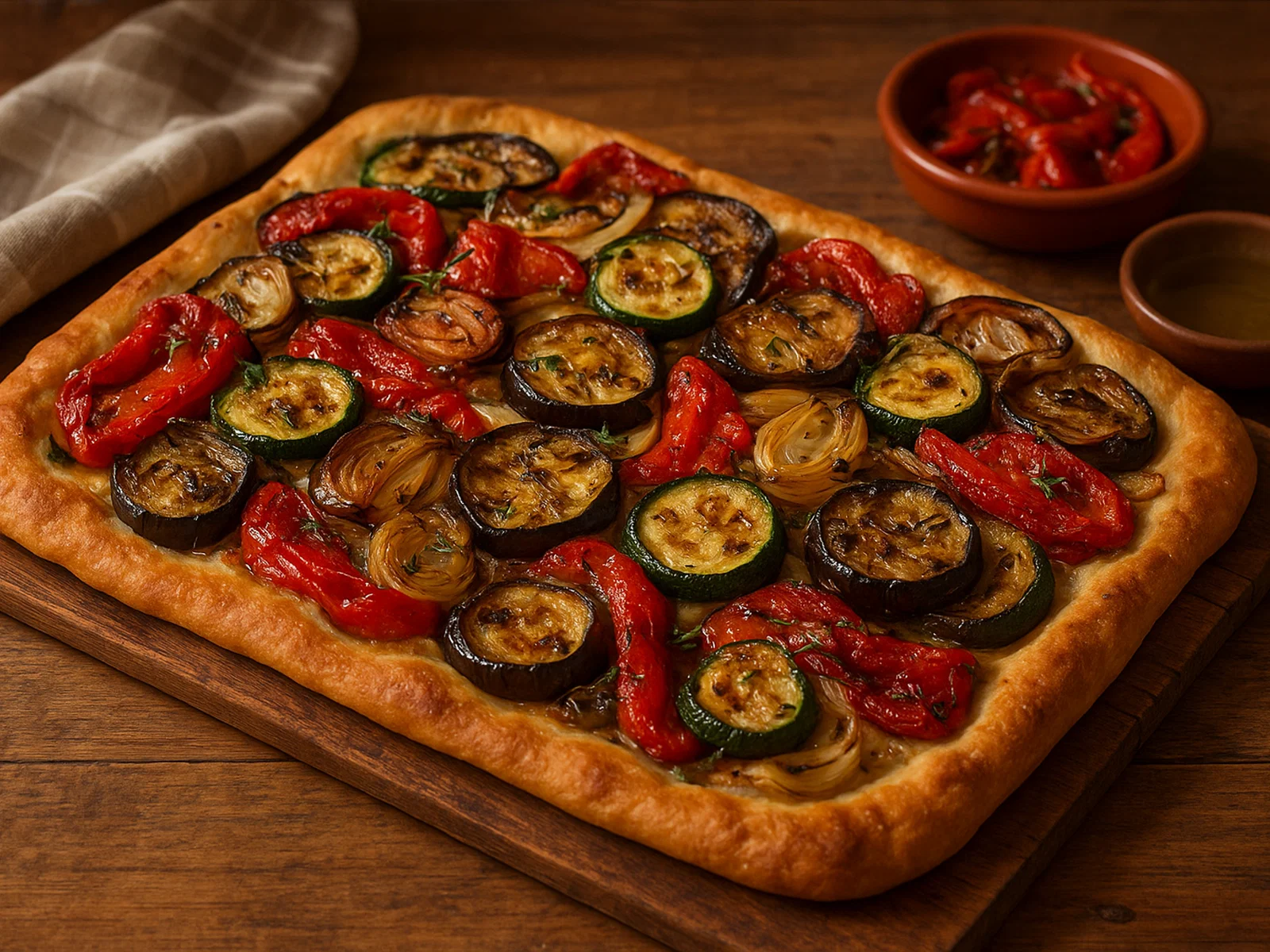 Coca de recapte – Katalanisches Fladenbrot mit Grillgemüse