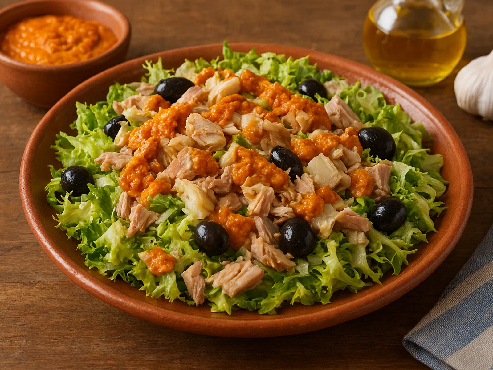 Xató – Katalanischer Salat mit Stockfisch, Thunfisch und Romesco-Sauce