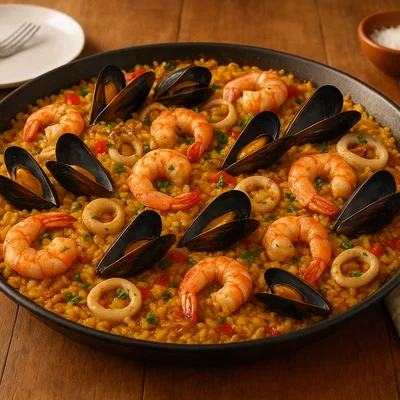 Paella de marisco – Spanische Meeresfrüchte-Paella