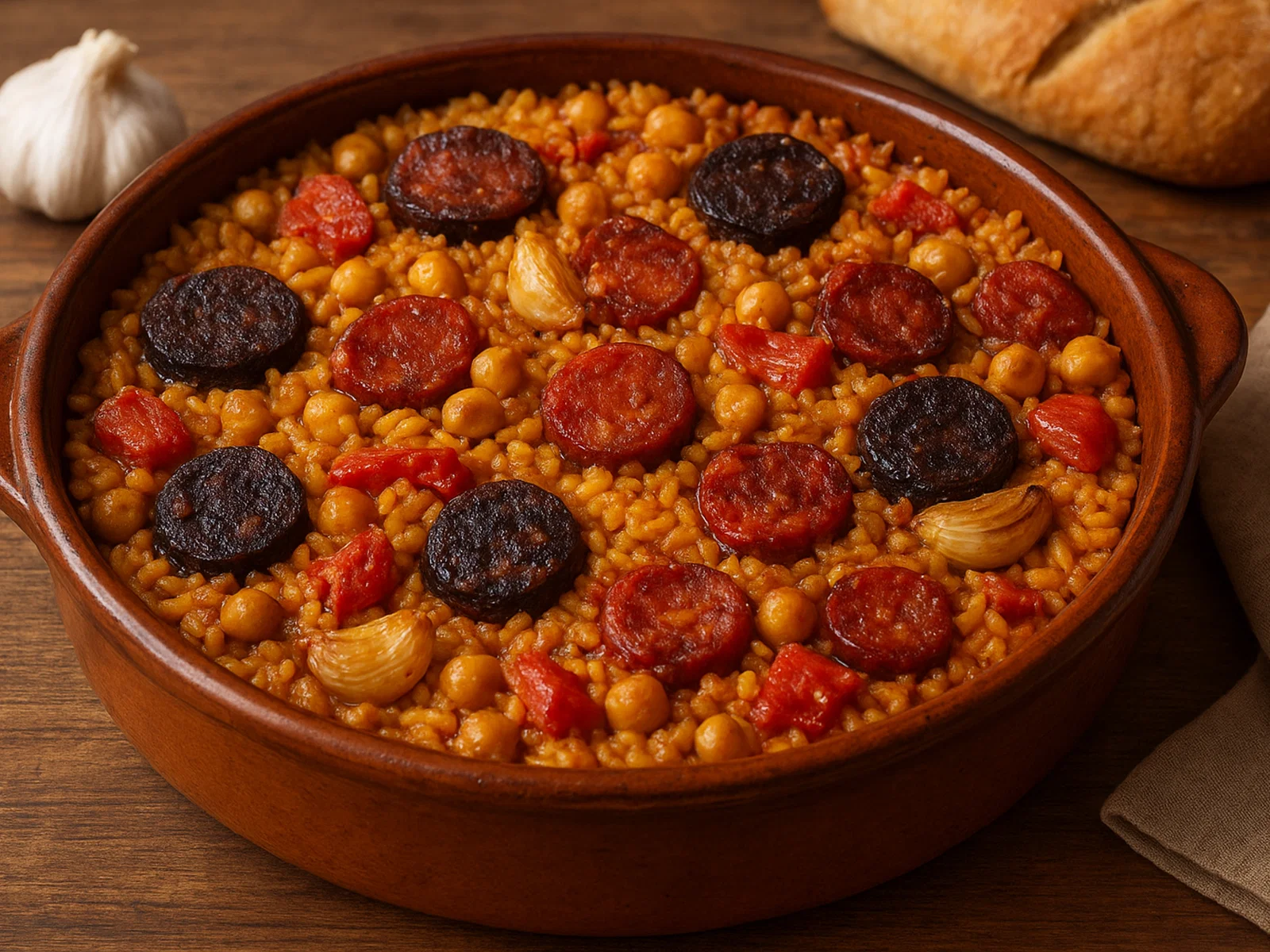 Arroz al Horno – Spanischer Ofenreis mit Kichererbsen und Wurst