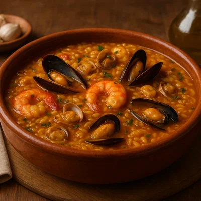 Arroz Caldoso – Spanischer Suppenreis mit Meeresfrüchten
