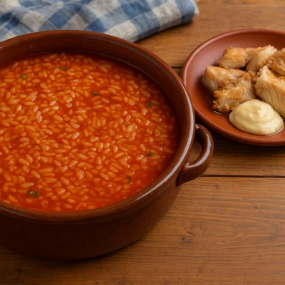 Caldero Murciano – Reis mit Fisch in Ñora-Brühe