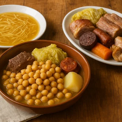 Cocido madrileño – Madrider Kichererbsen-Eintopf in drei Gängen