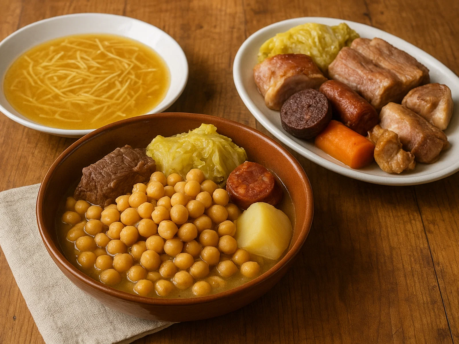 Cocido madrileño – Madrider Kichererbsen-Eintopf in drei Gängen