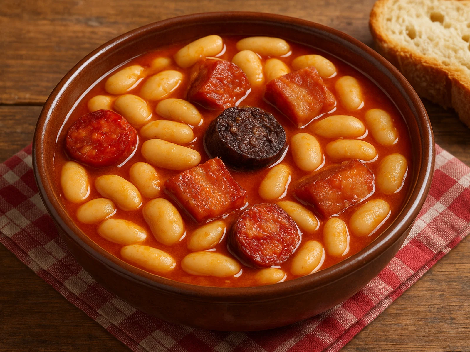 Fabada asturiana – Spanischer Bohneneintopf mit Chorizo, Morcilla und Speck
