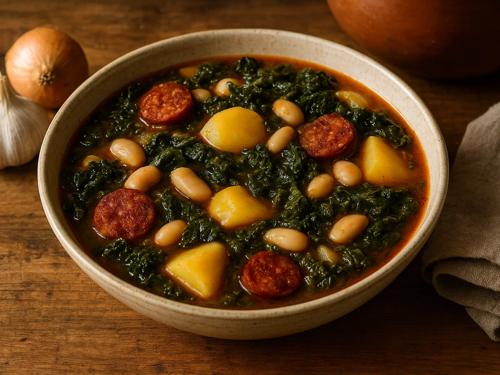 Caldo gallego – Galizischer Grünkohl‑Eintopf mit Bohnen und Kartoffeln