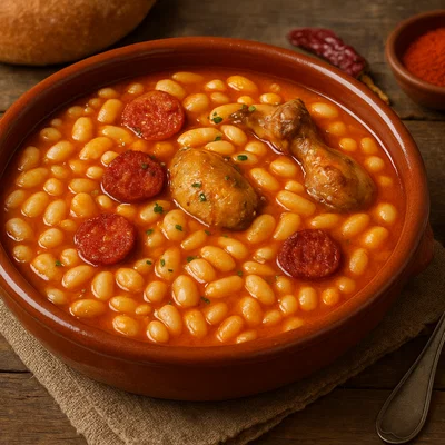 Pochas a la Navarra (Junge weiße Bohnen mit Wachtel oder Chorizo)
