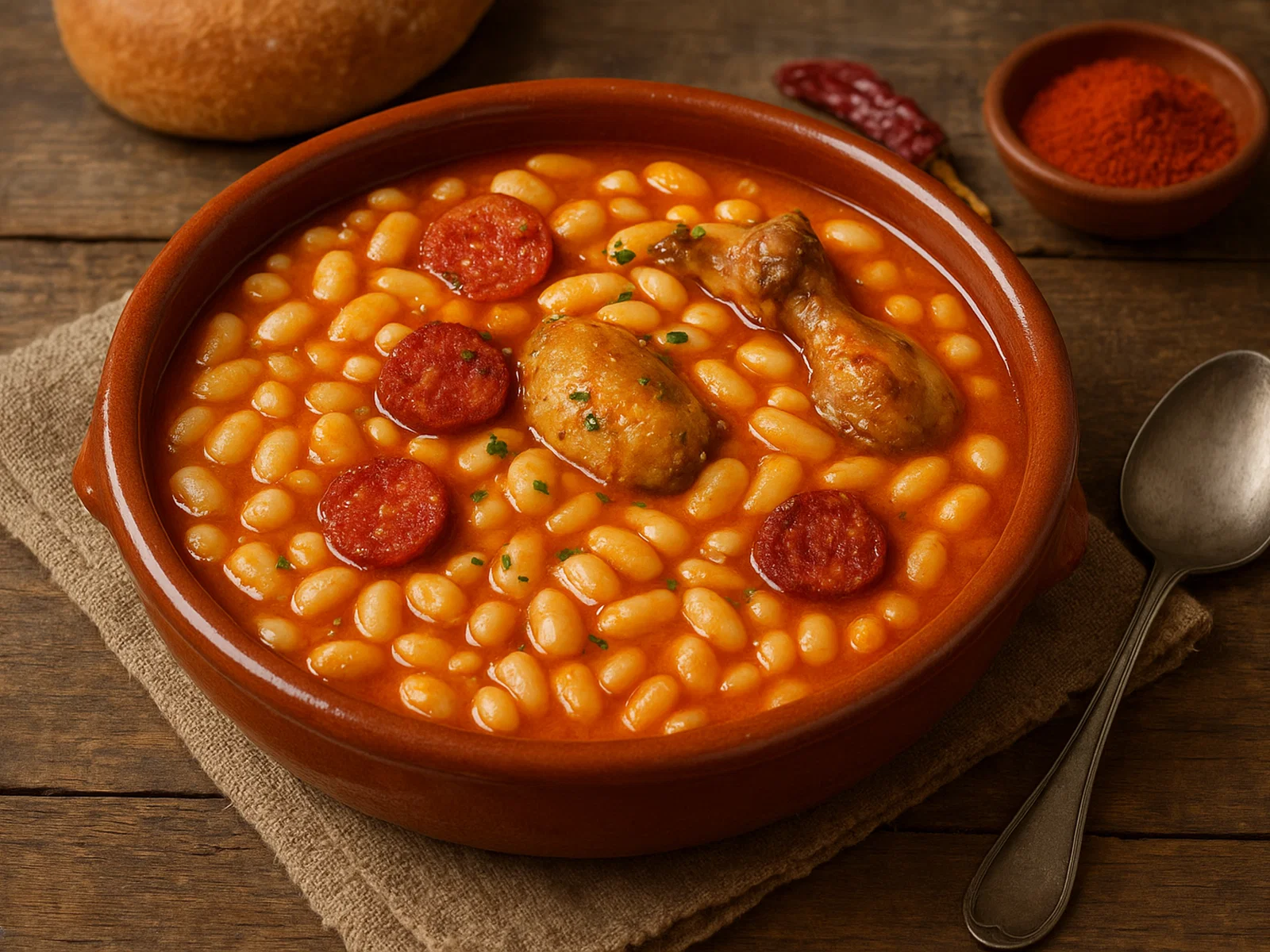 Pochas a la Navarra (Junge weiße Bohnen mit Wachtel oder Chorizo)