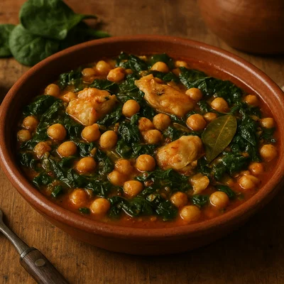 Potaje de Garbanzos – Spanischer Kichererbsen‑Eintopf mit Spinat und Stockfisch