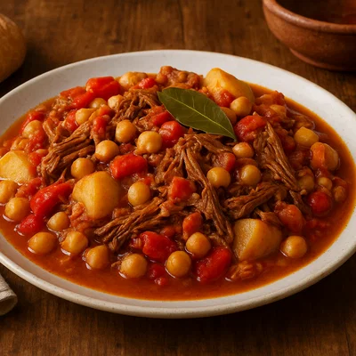 Ropa Vieja Canaria mit Kichererbsen und gezupftem Fleisch
