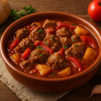Caldereta de cordero – Spanisches Lammragout mit Paprika und Wein