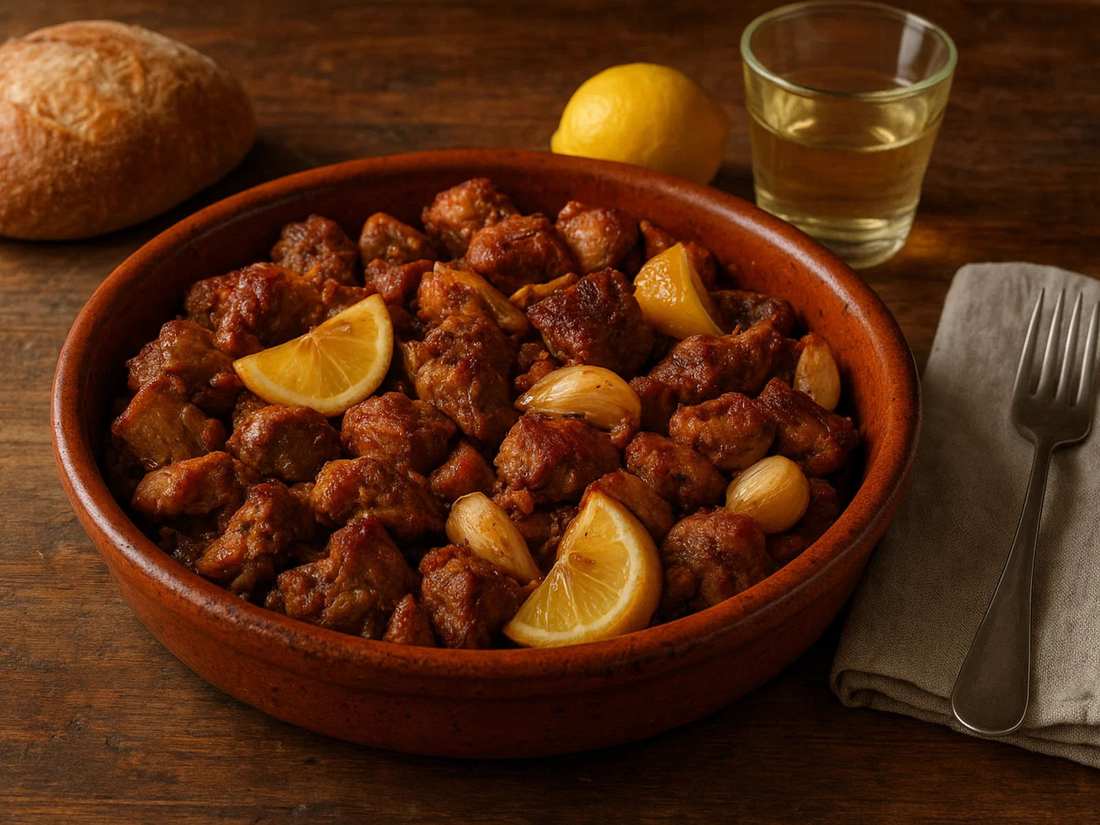 Cochifrito – Spanisches Pfannengericht mit Lamm, Knoblauch und Zitrone