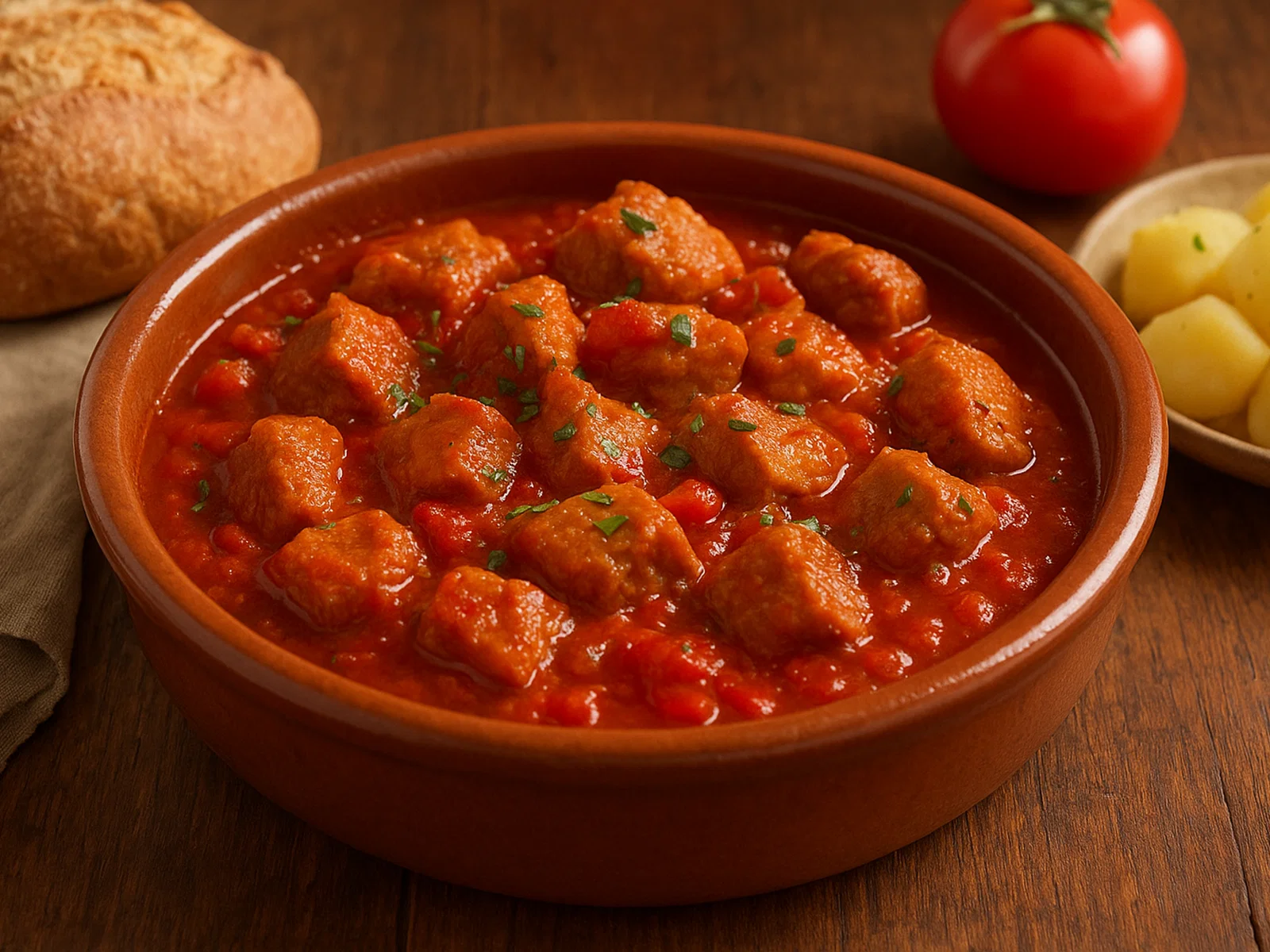 Magro con tomate – Spanische Schweinefleischwürfel in Tomatensoße