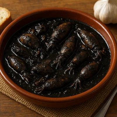 Chipirones en su tinta – Kleine Tintenfische in eigener Tinte