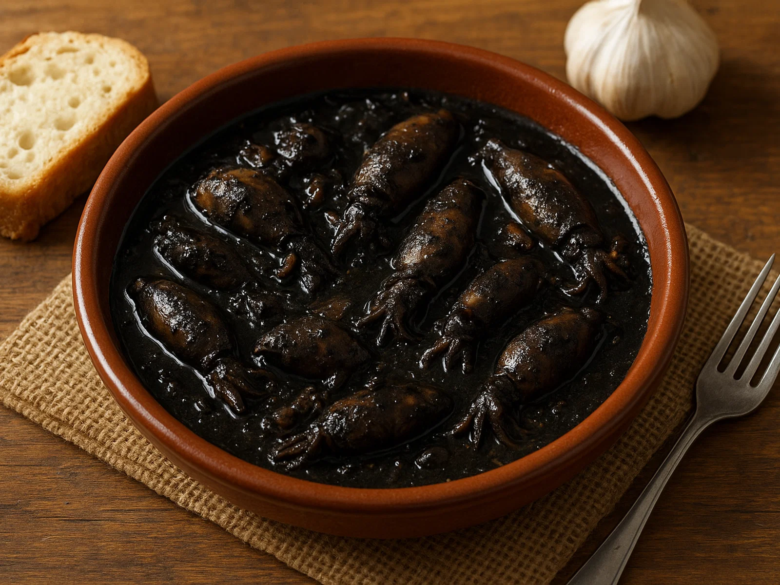 Chipirones en su tinta – Kleine Tintenfische in eigener Tinte