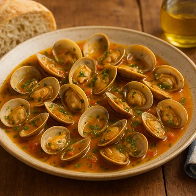 Almejas a la marinera – Venusmuscheln in Weißwein-Knoblauch-Soße