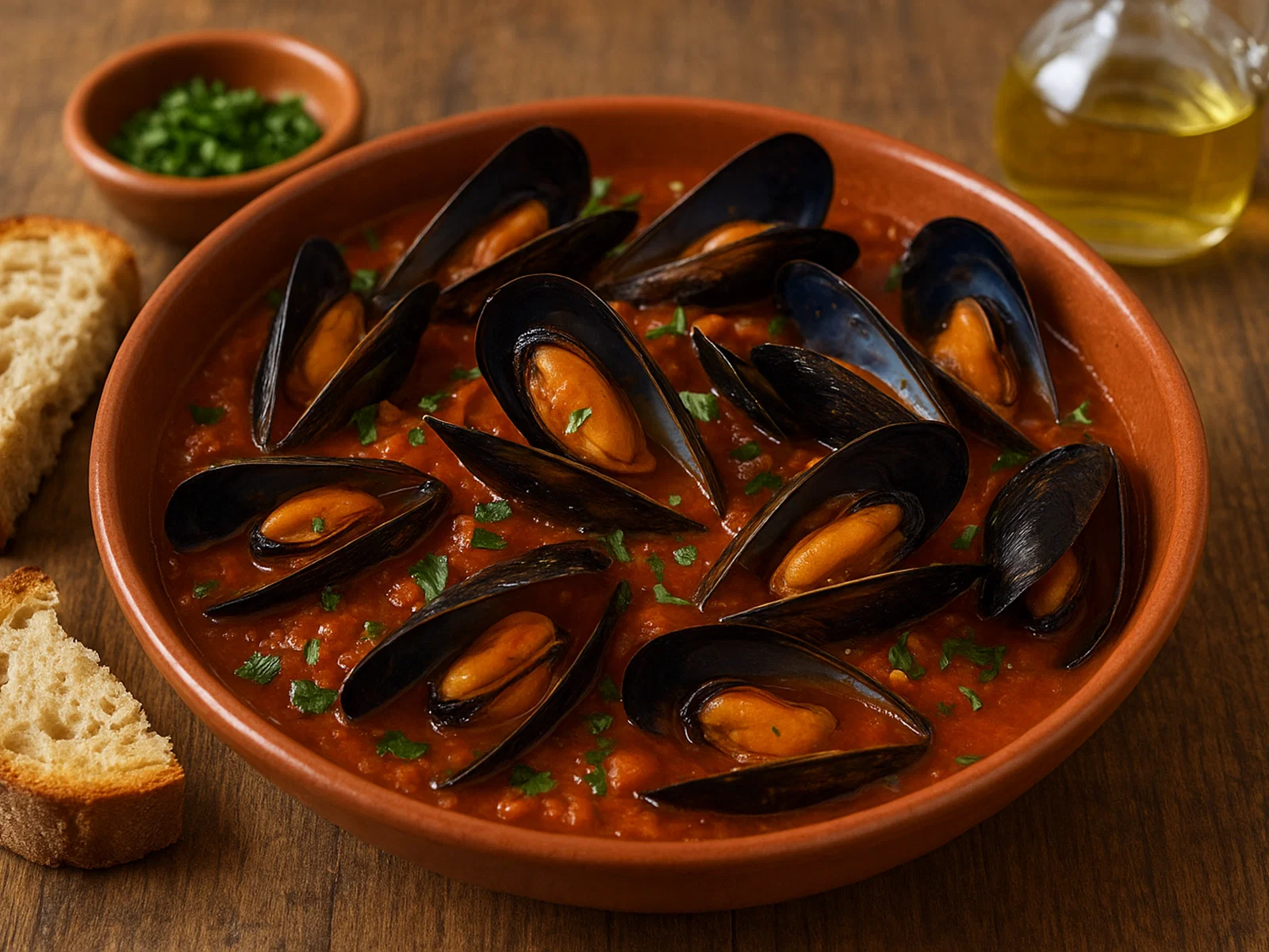 Mejillones a la marinera – Miesmuscheln in Tomaten-Weißwein-Soße