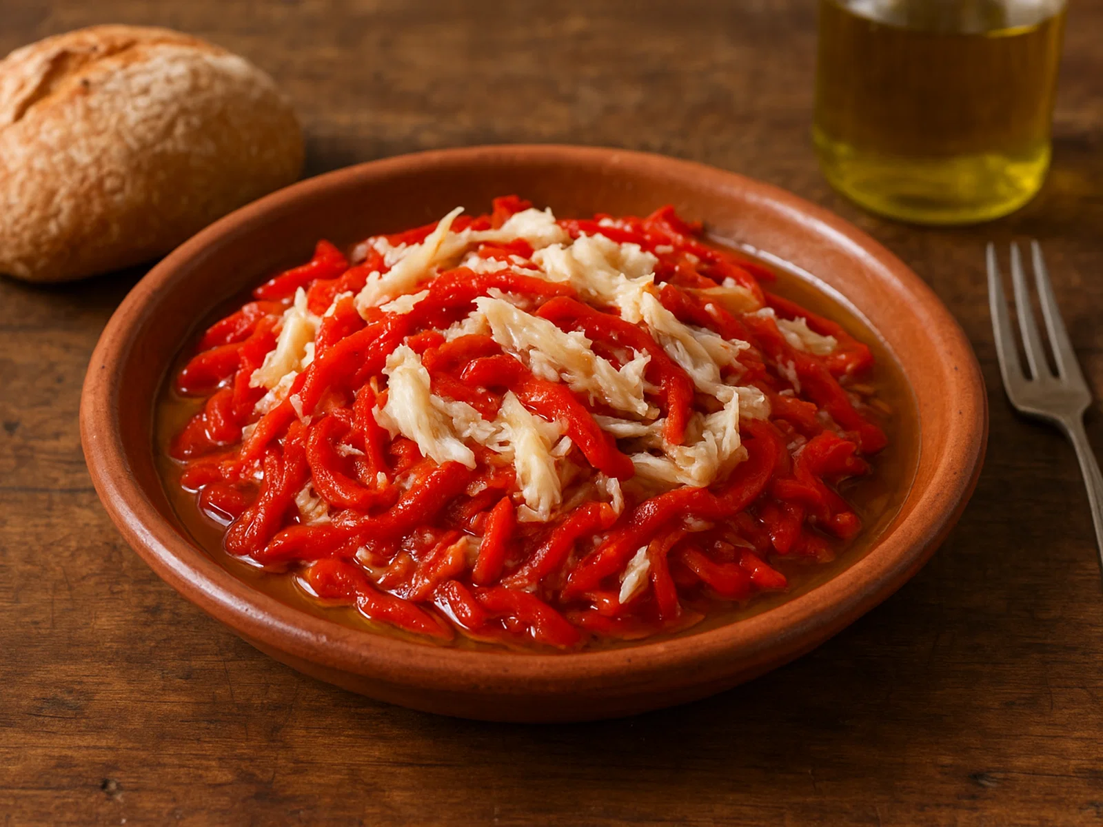 Esgarraet – Valencianischer Salat aus gerösteter Paprika und Stockfisch