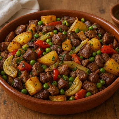 Frito mallorquín – mallorquinische Pfanne aus Innereien, Kartoffeln und Gemüse