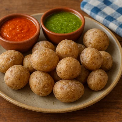 Papas arrugadas con Mojo Rojo und Mojo Verde