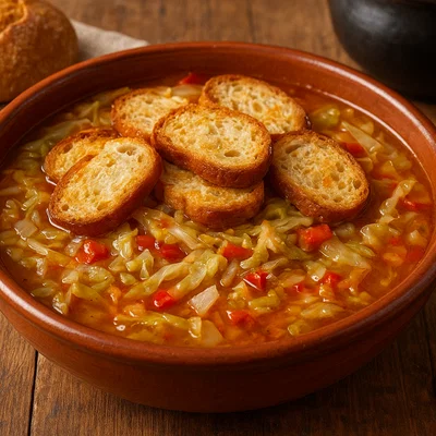 Sopas Mallorquinas – Mallorquinische Brotsuppe mit Kohl und Gemüse