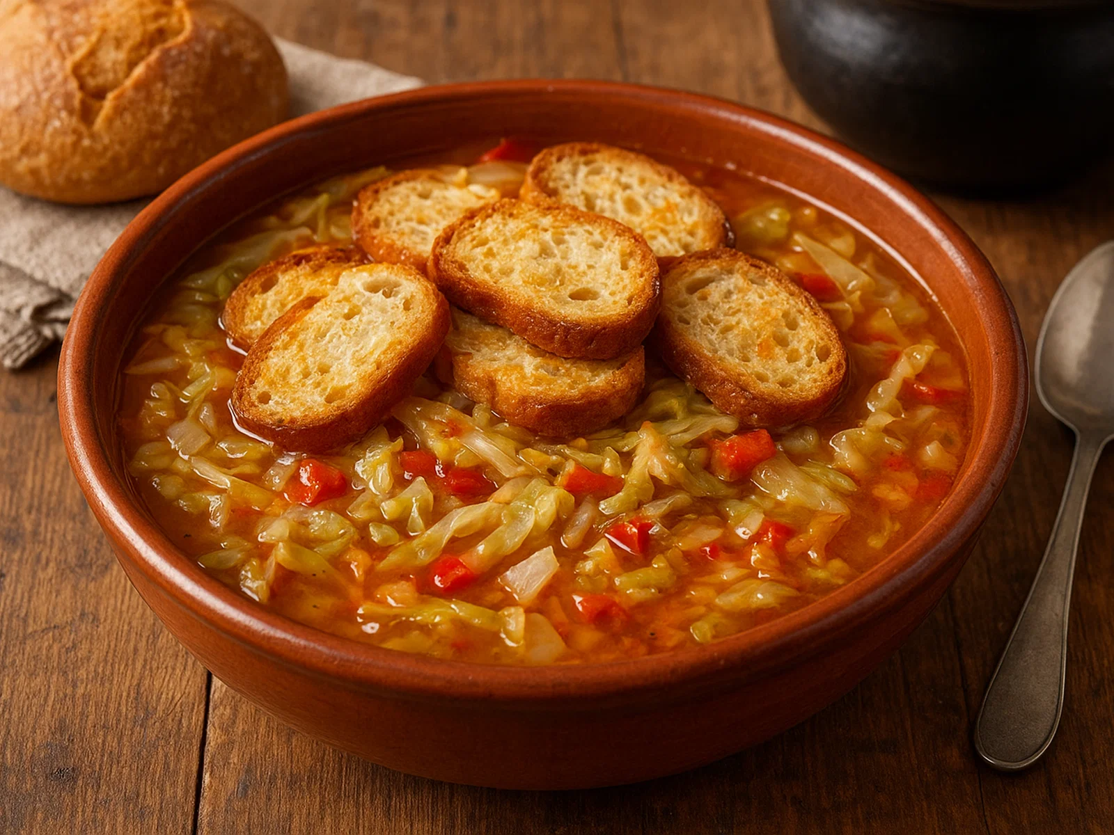 Sopas Mallorquinas – Mallorquinische Brotsuppe mit Kohl und Gemüse