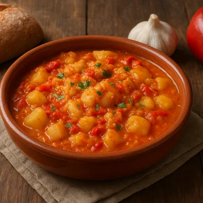 Ajoarriero – Baskischer Stockfisch mit Kartoffeln, Knoblauch und Paprika
