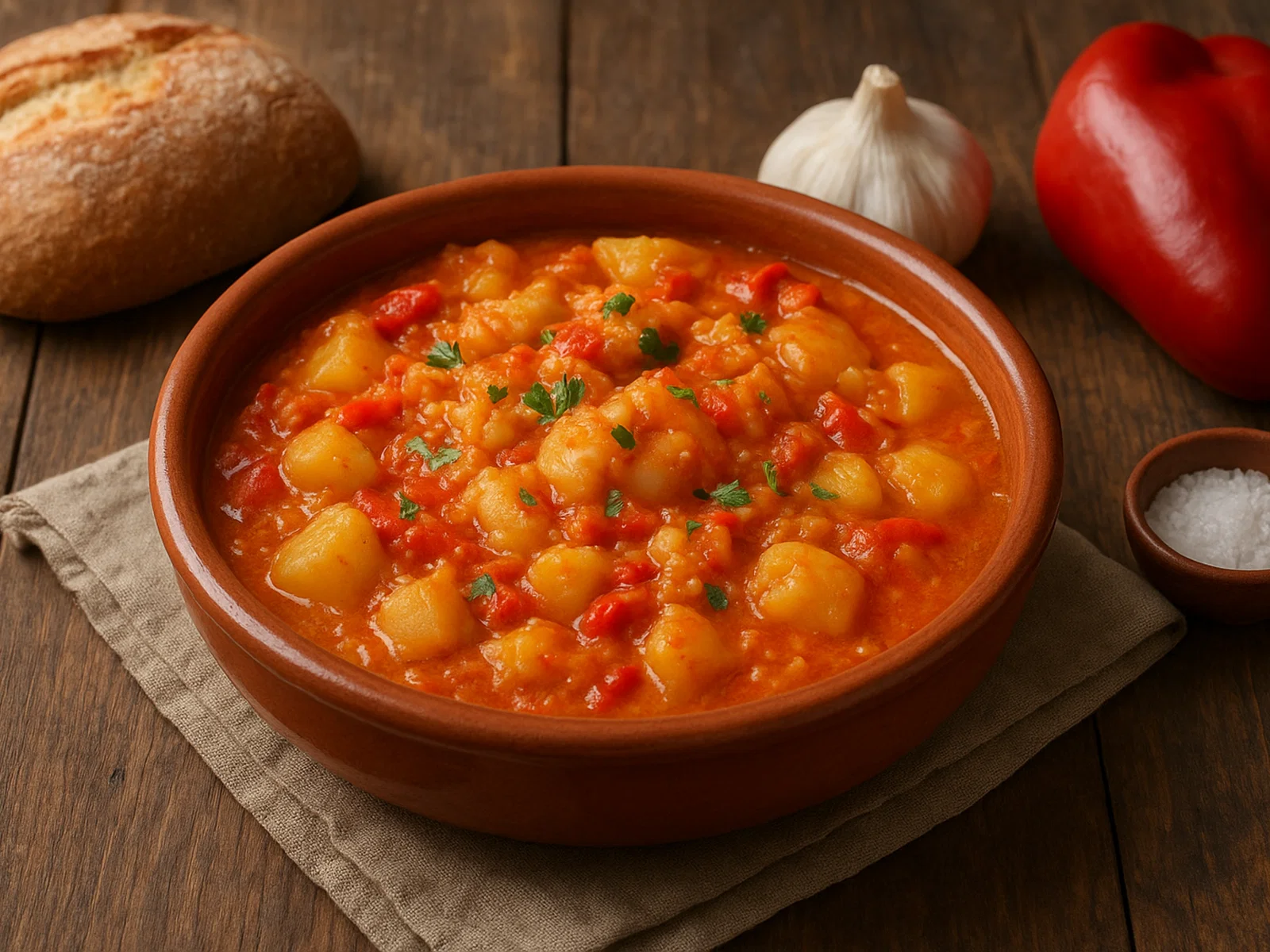 Ajoarriero – Baskischer Stockfisch mit Kartoffeln, Knoblauch und Paprika