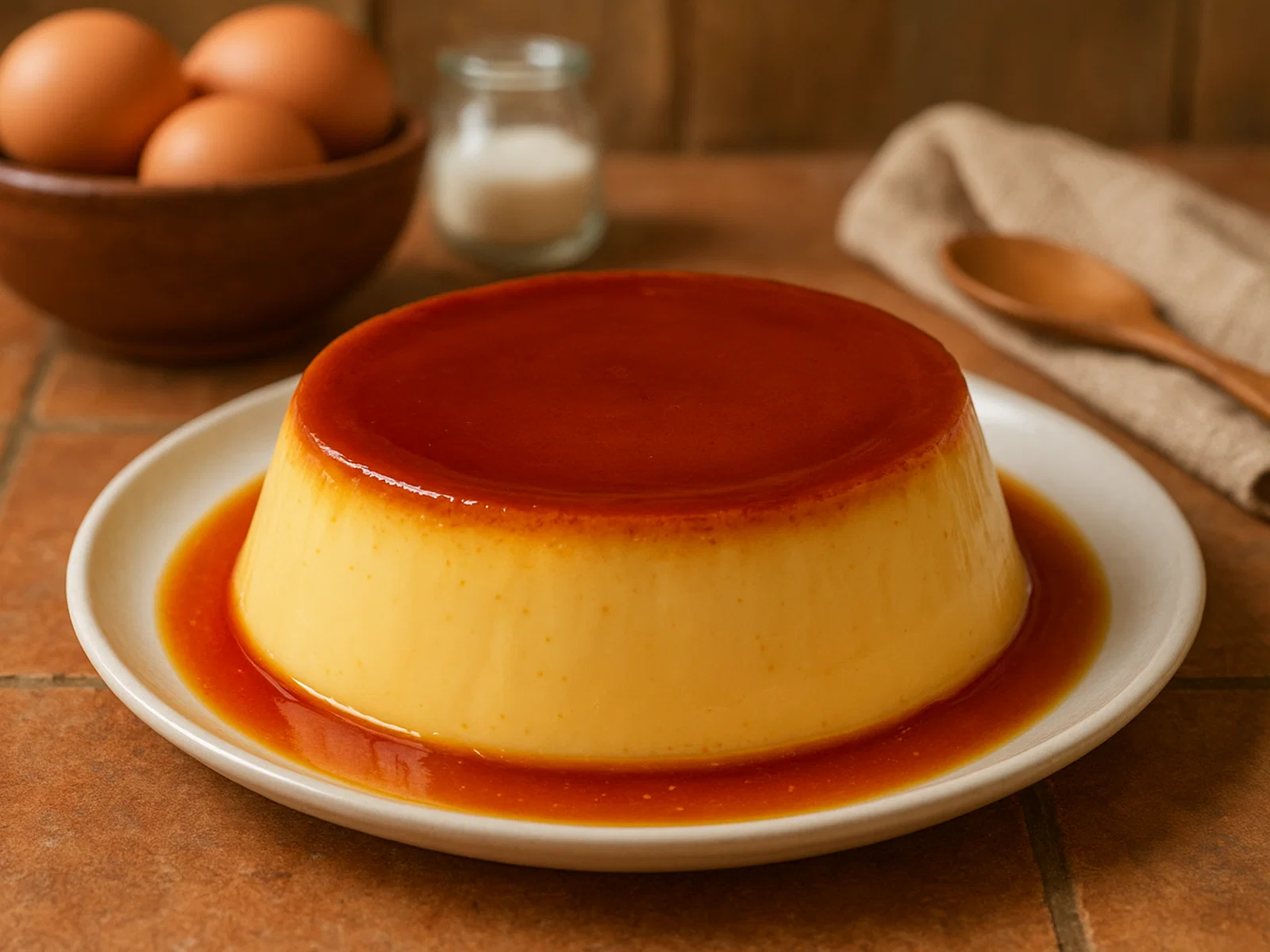 Klassischer spanischer Flan (Karamellpudding)