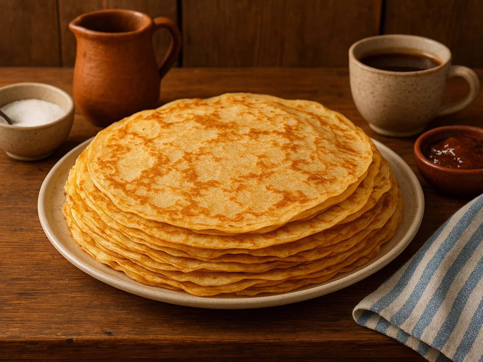 Galicische Filloas (dünne Pfannkuchen)