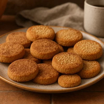 Mantecados aus Estepa (Spanische Schmalz-Mürbeteigplätzchen)