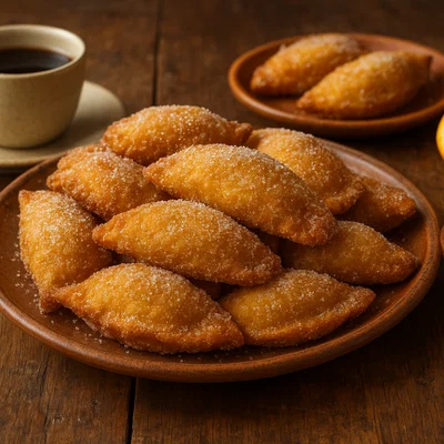 Borrachuelos – Frittierte spanische Weinteigtaschen mit Orangenfüllung