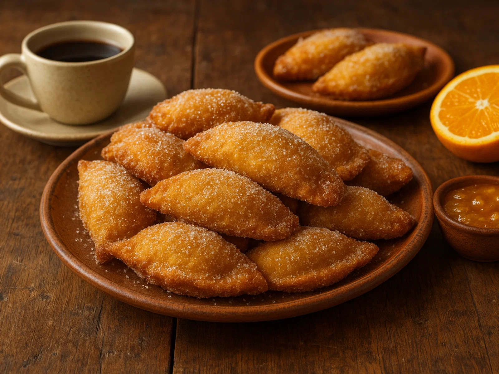 Borrachuelos – Frittierte spanische Weinteigtaschen mit Orangenfüllung