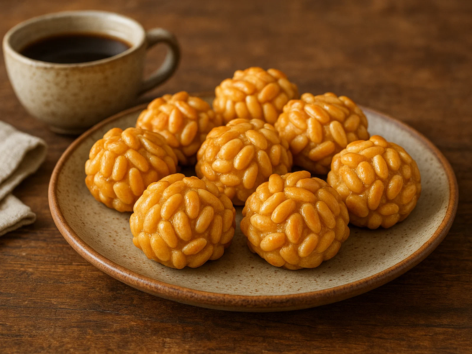 Panellets – Katalanische Mandel-Marzipan-Kügelchen mit Pinienkernen