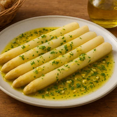 Espárragos de Navarra mit Vinaigrette