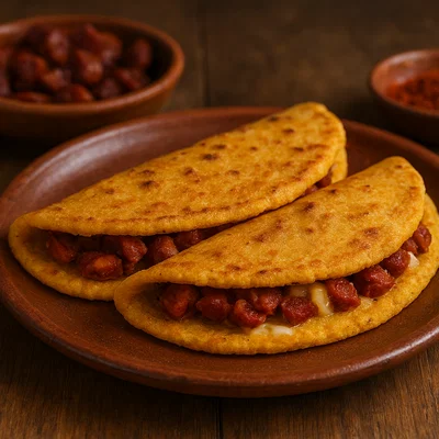 Gefüllte Talo-Maisfladen mit Chorizo