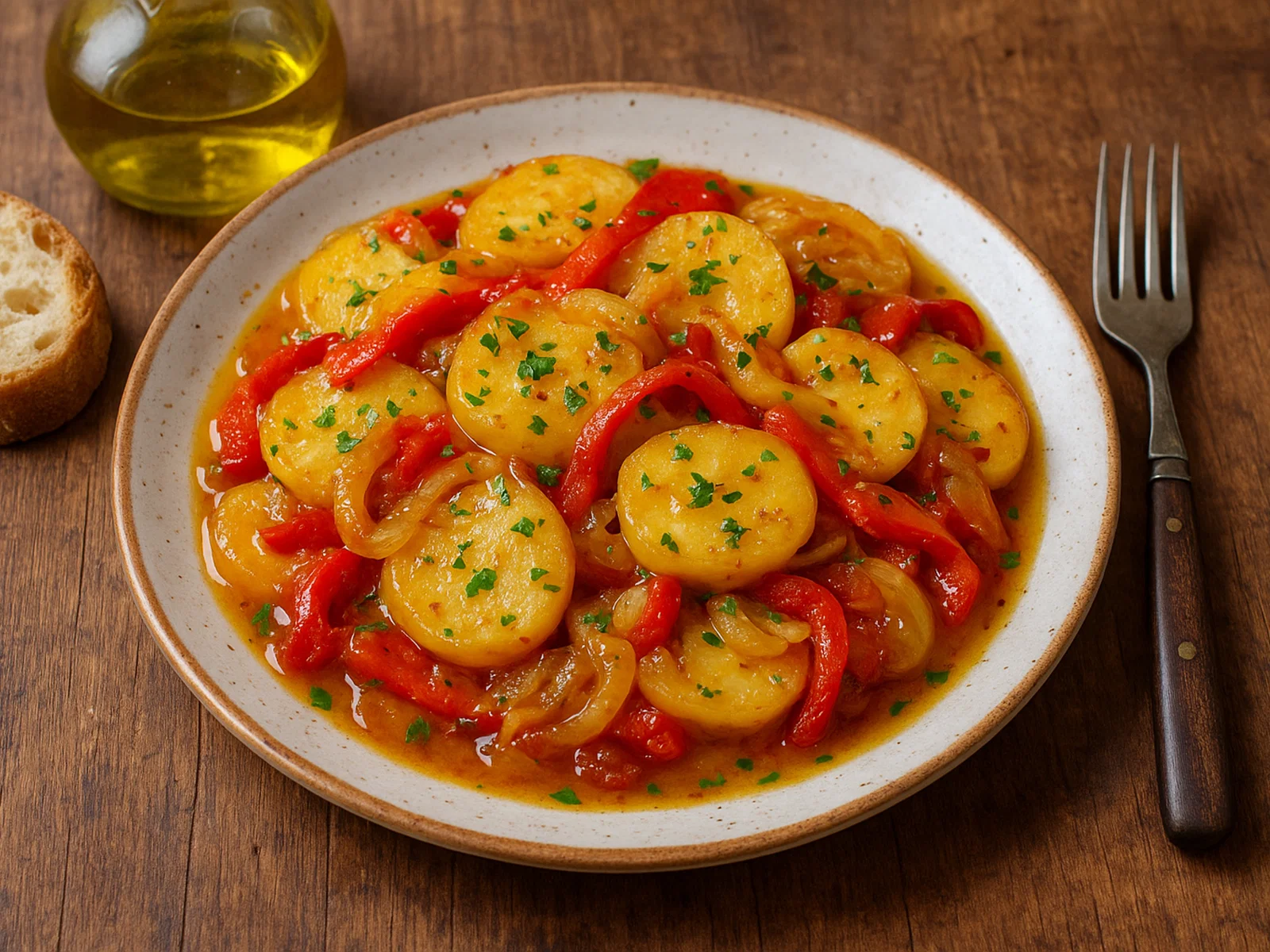 Patatas a lo pobre – spanische Schmorkartoffeln mit Paprika und Zwiebel