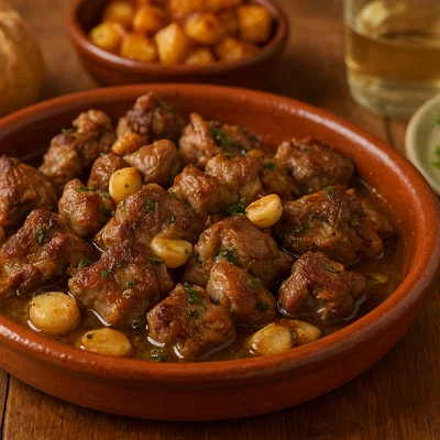 Choto al ajillo – Zicklein mit viel Knoblauch gebraten
