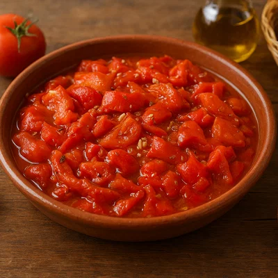 Asadillo manchego – Salat aus gerösteter Paprika und Tomate