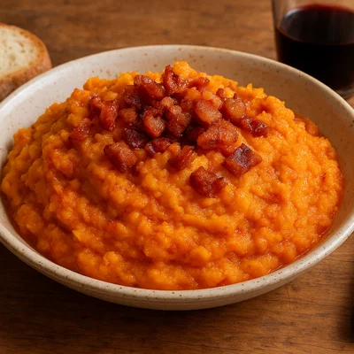 Patatas revolconas – Spanisches Kartoffelpüree mit Paprika und knusprigen Speckgrieben