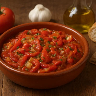 Zorongollo – Spanischer Salat aus gerösteter Paprika und Tomaten